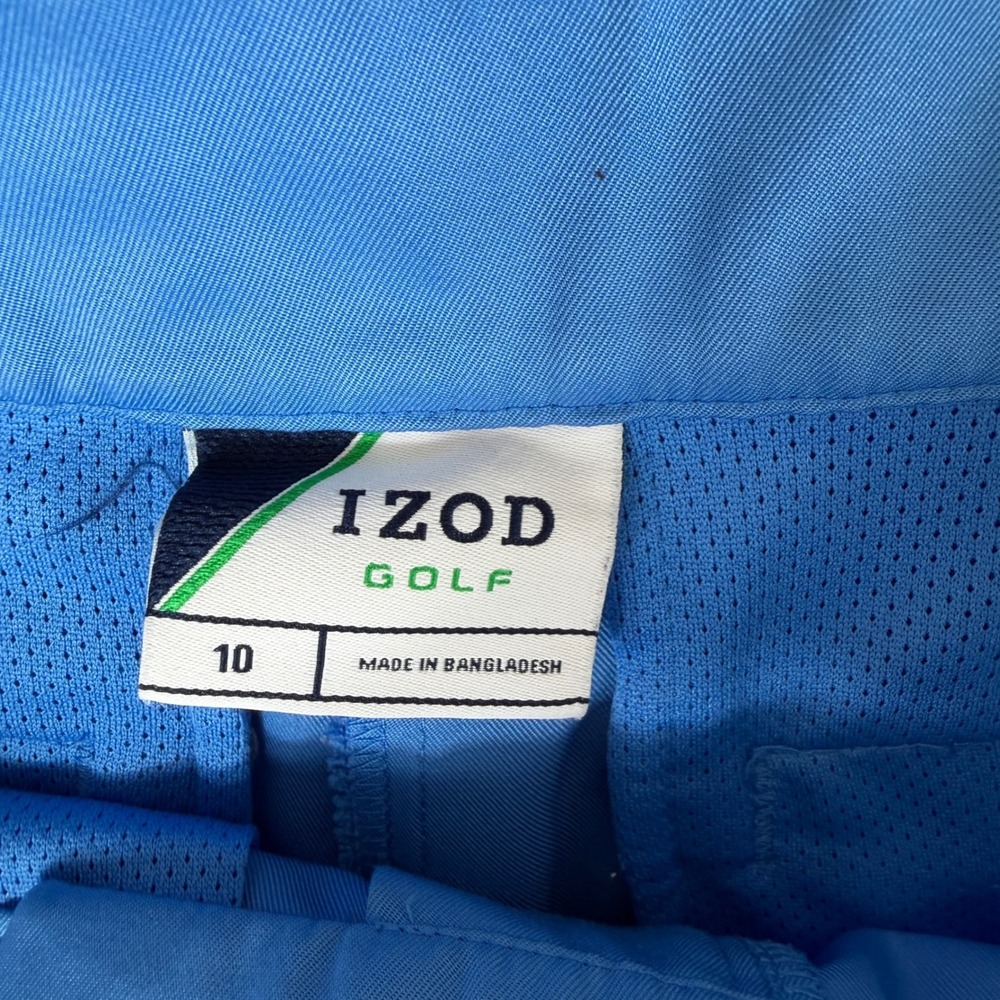 IZOD Golf‎ Shorts Womens 10 Blue Performance Flat Front Bermuda Athletic Active - Picture 3 of 4